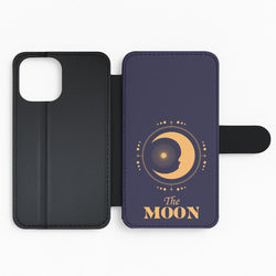 The Moon Dark Blue Flip Phone Case