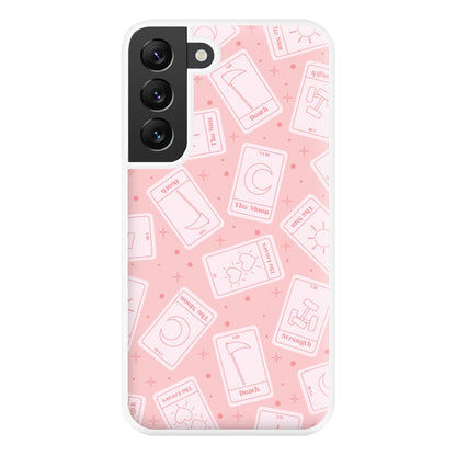 Pastel Pink Tarot Cards Pattern Phone Case for Galaxy S22 Plus