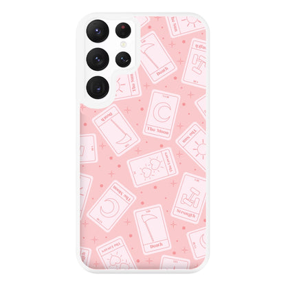 Pastel Pink Tarot Cards Pattern Phone Case for Galaxy S22 Ultra