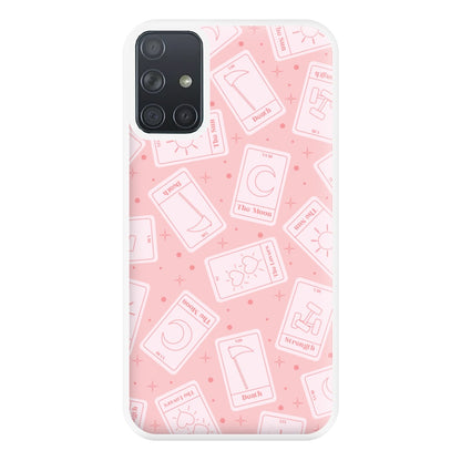 Pastel Pink Tarot Cards Pattern Phone Case for Galaxy A71