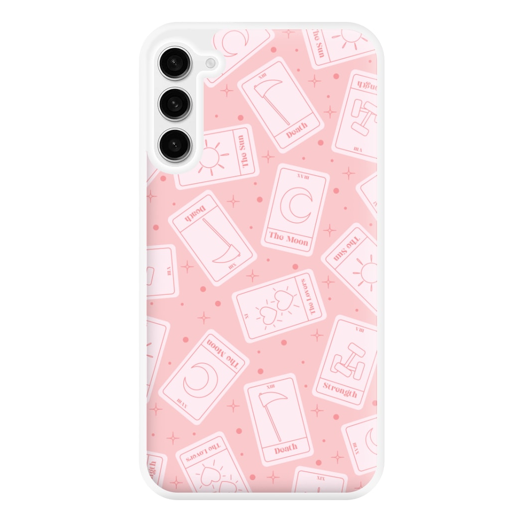 Pastel Pink Tarot Cards Pattern Phone Case for Galaxy S23FE