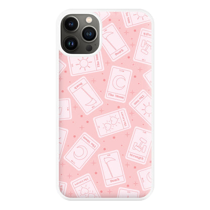 Pastel Pink Tarot Cards Pattern Phone Case for iPhone 13