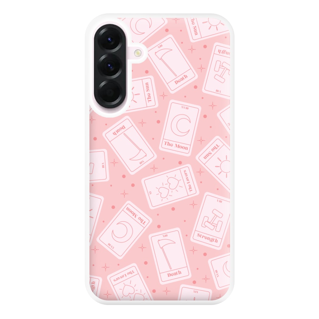 Pastel Pink Tarot Cards Pattern Phone Case for Galaxy A36