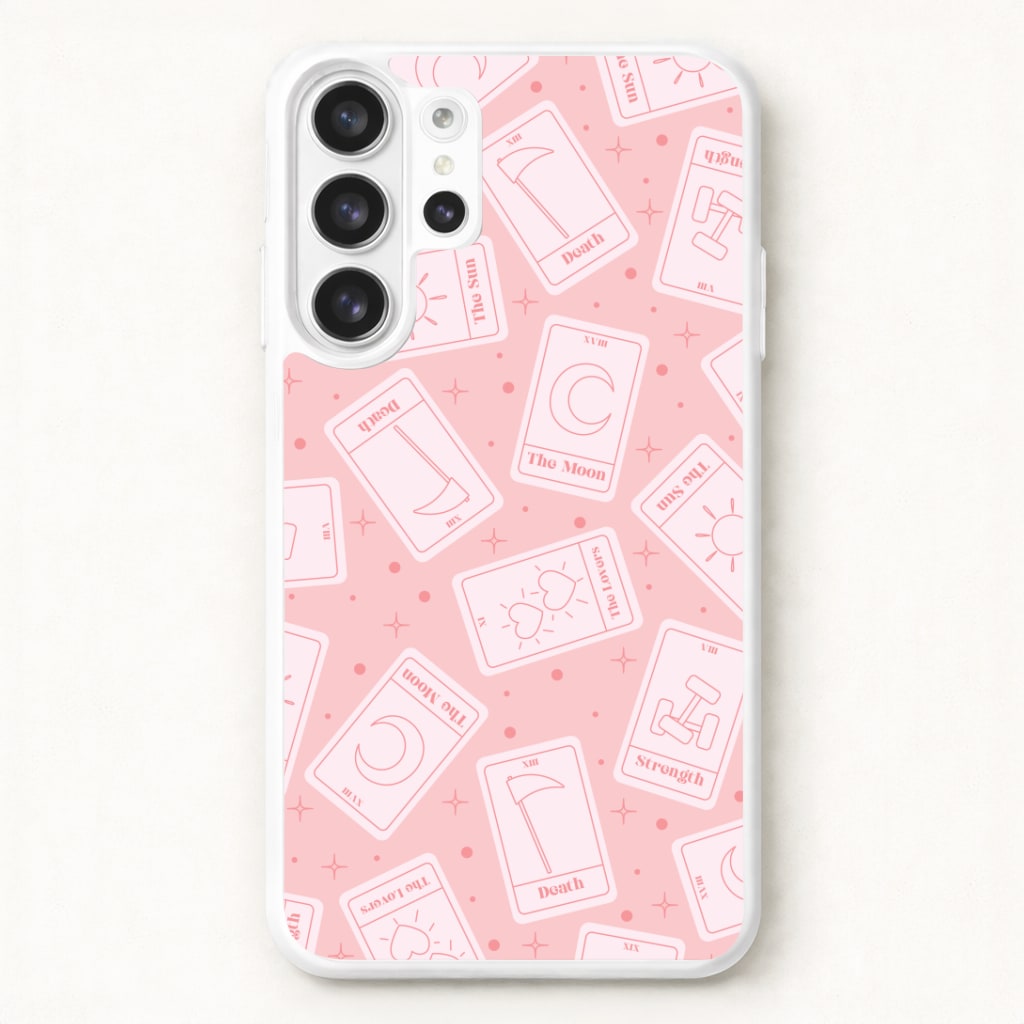 Pastel Pink Tarot Cards Pattern Phone Case for Galaxy S26 Ultra