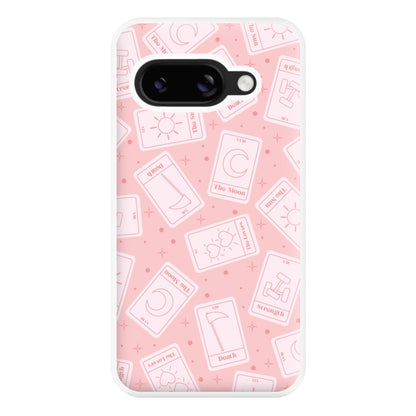 Pastel Pink Tarot Cards Pattern Phone Case for Google Pixel 8a