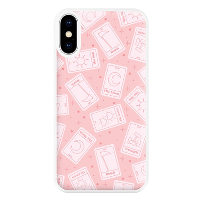 Pastel Pink Tarot Cards Pattern Phone Case for iPhone XS Max