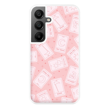 Pastel Pink Tarot Cards Pattern Phone Case for Galaxy A56