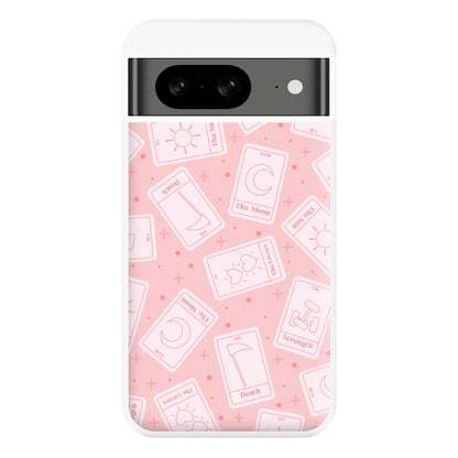 Pastel Pink Tarot Cards Pattern Phone Case for Google Pixel 8