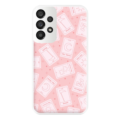 Pastel Pink Tarot Cards Pattern Phone Case for Galaxy A33