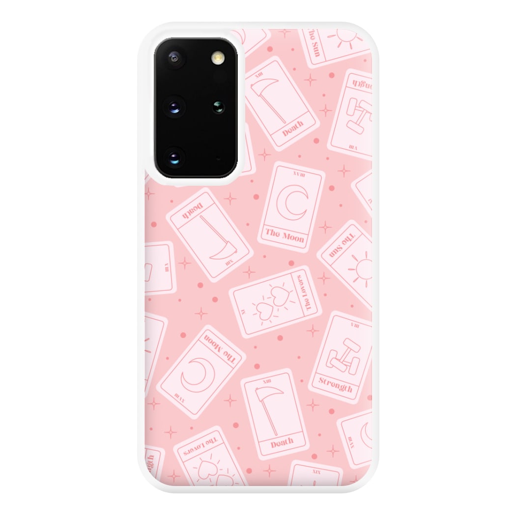 Pastel Pink Tarot Cards Pattern Phone Case for Galaxy S20 Plus