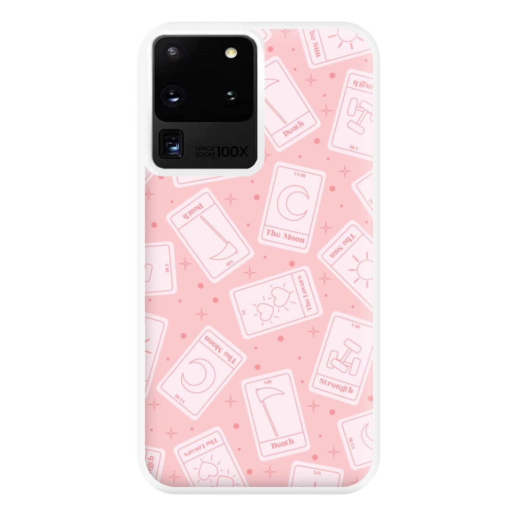 Pastel Pink Tarot Cards Pattern Phone Case for Galaxy S20 Ultra