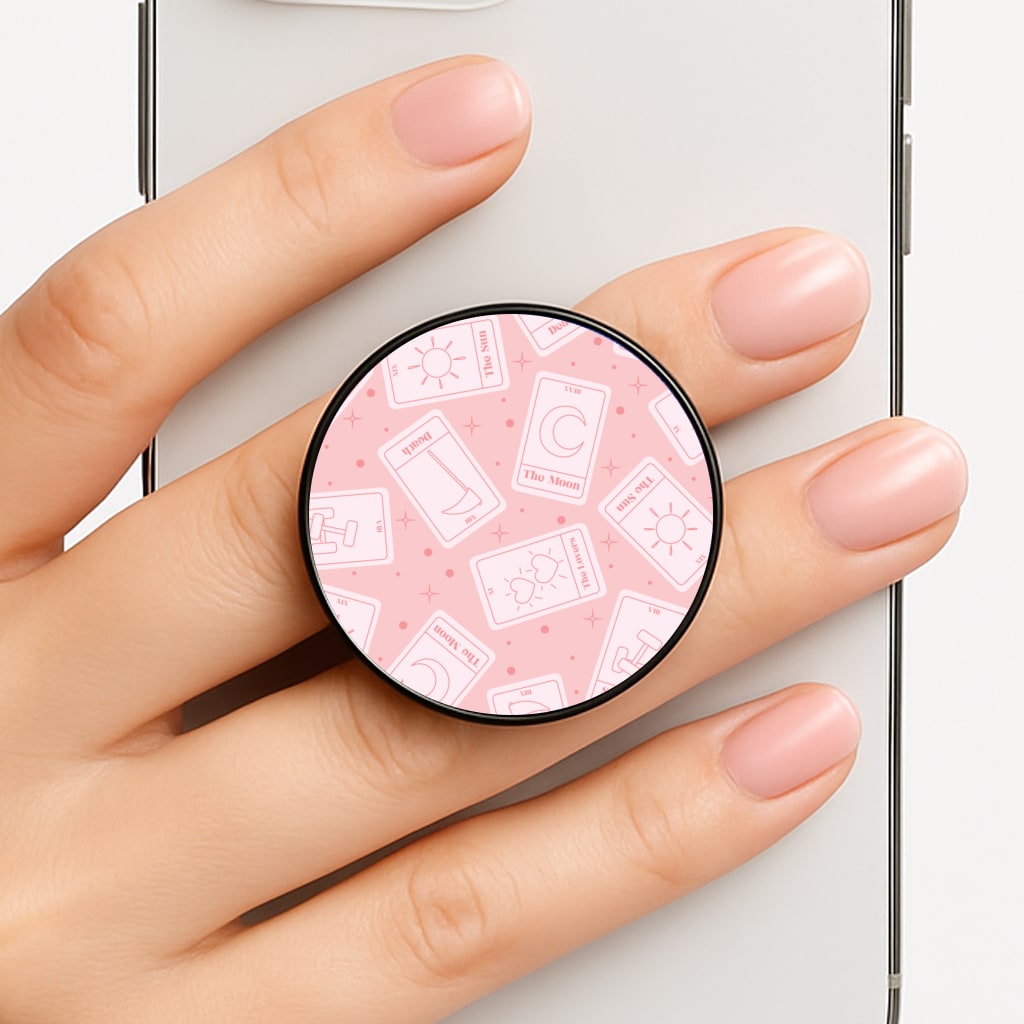 Pastel Pink Tarot Cards Pattern Phone Grip