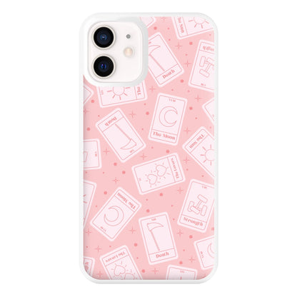 Pastel Pink Tarot Cards Pattern Phone Case for iPhone 13 Mini