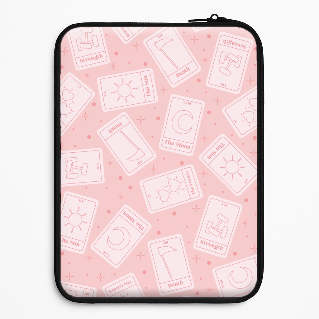 Pastel Pink Tarot Cards Pattern Universal Laptop Sleeve