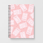 Pastel Pink Tarot Cards Pattern Notebook 1
