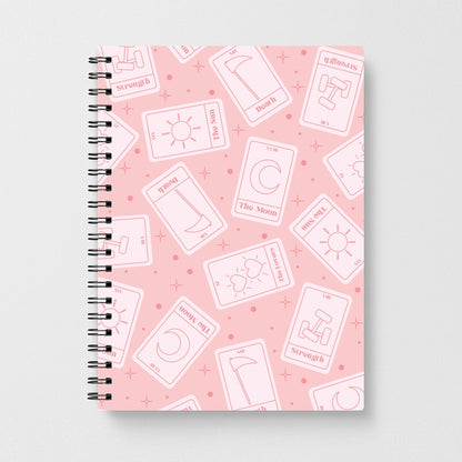 Pastel Pink Tarot Cards Pattern Notebook