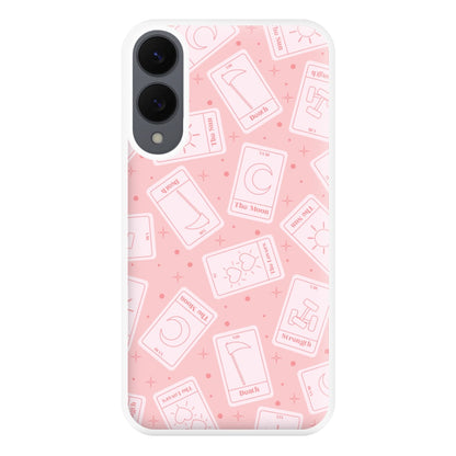Pastel Pink Tarot Cards Pattern Phone Case for Galaxy S25 Edge