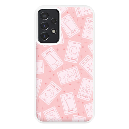 Pastel Pink Tarot Cards Pattern Phone Case for Galaxy A52 / A52s