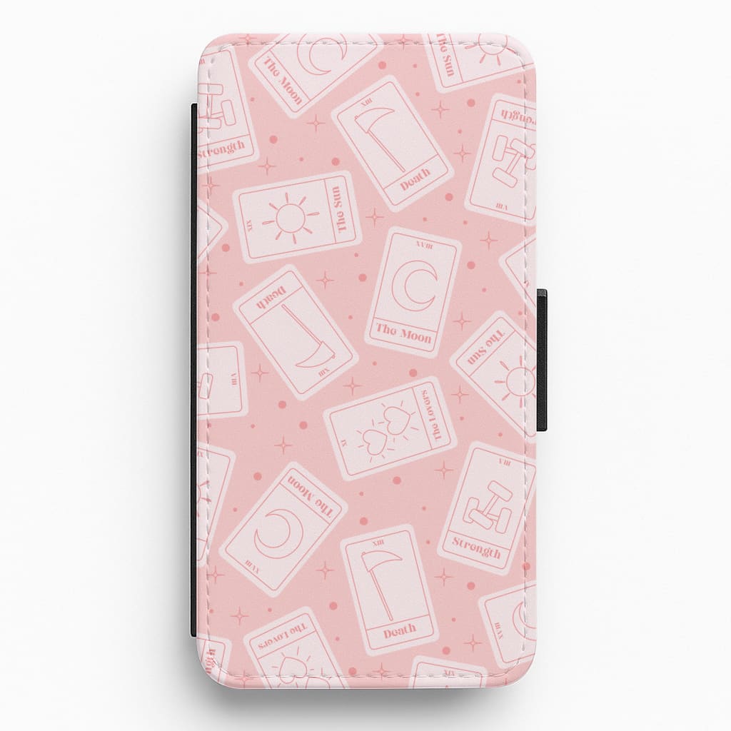 Pastel Pink Tarot Cards Pattern Flip / Wallet Phone Case