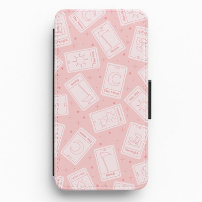 Pastel Pink Tarot Cards Pattern Flip / Wallet Phone Case