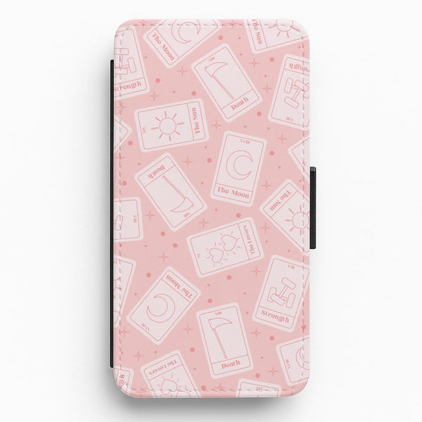 Pastel Pink Tarot Cards Pattern Flip / Wallet Phone Case