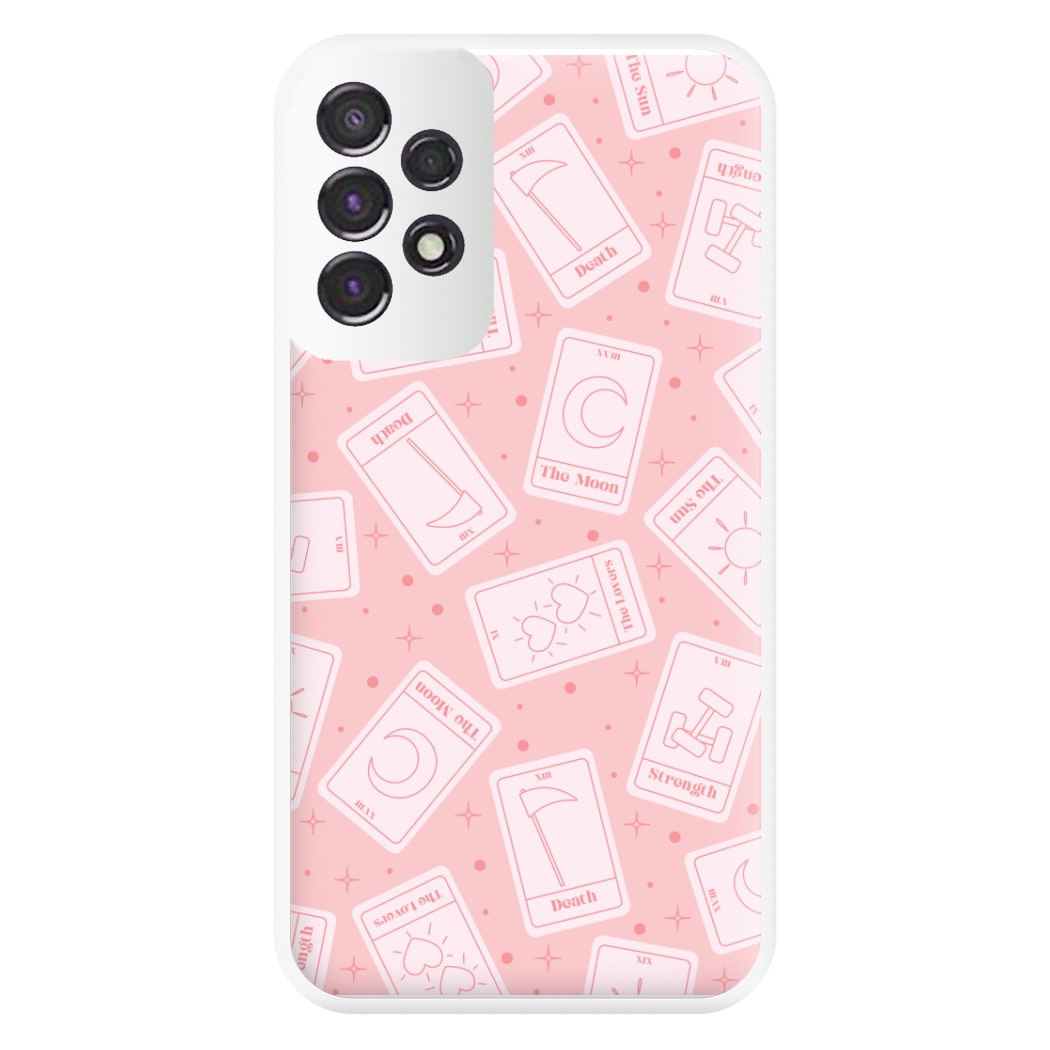 Pastel Pink Tarot Cards Pattern Phone Case for Galaxy A53