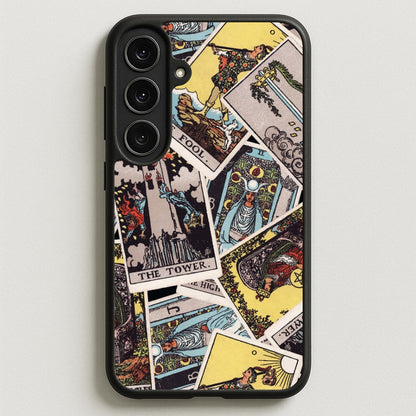 Tarot Cards Collage Pattern Phone Case for Galaxy S25FE