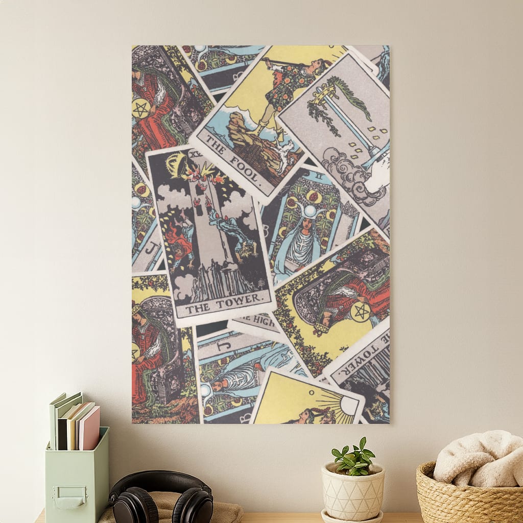 Tarot Cards Collage Pattern Poster