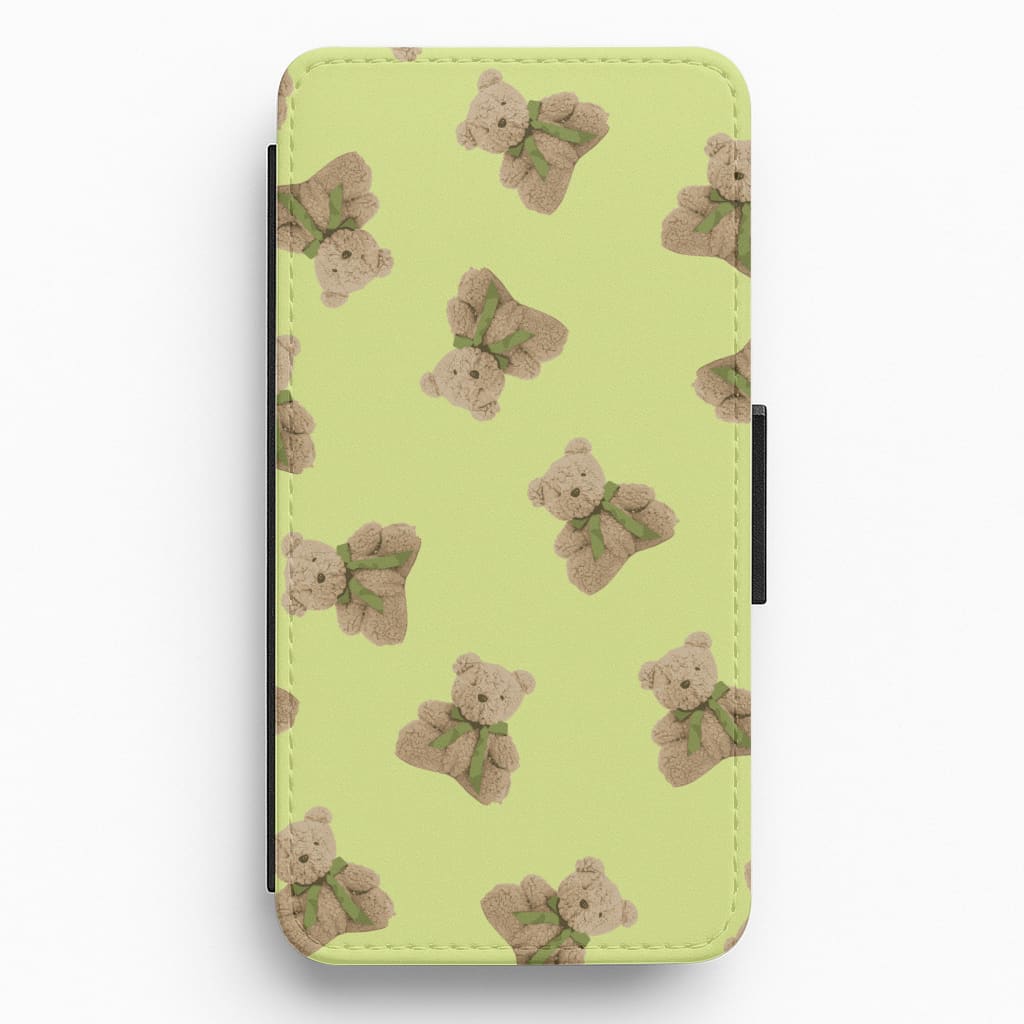 Green Teddy Bears Flip / Wallet Phone Case