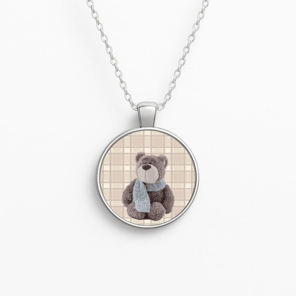 Tartan Teddy Bear  Necklace