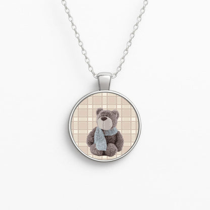 Tartan Teddy Bear  Necklace