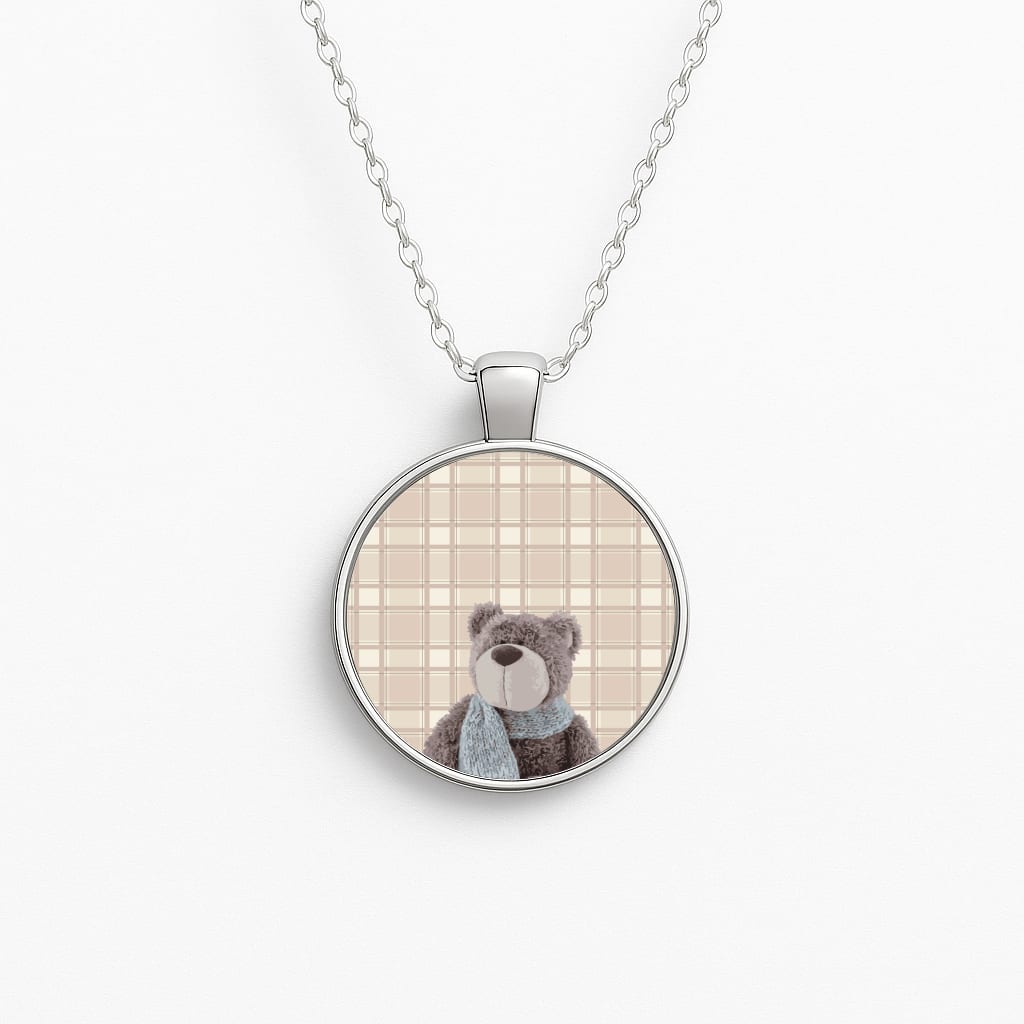 Tartan Teddy Bear  Necklace
