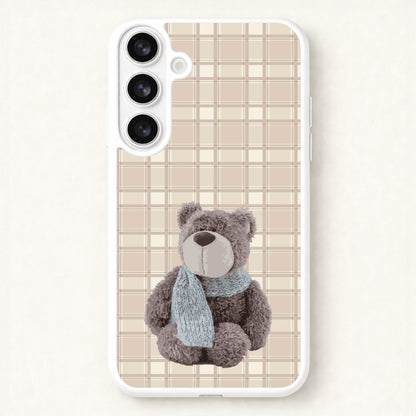 Tartan Teddy Bear Phone Case for Galaxy S26 Plus