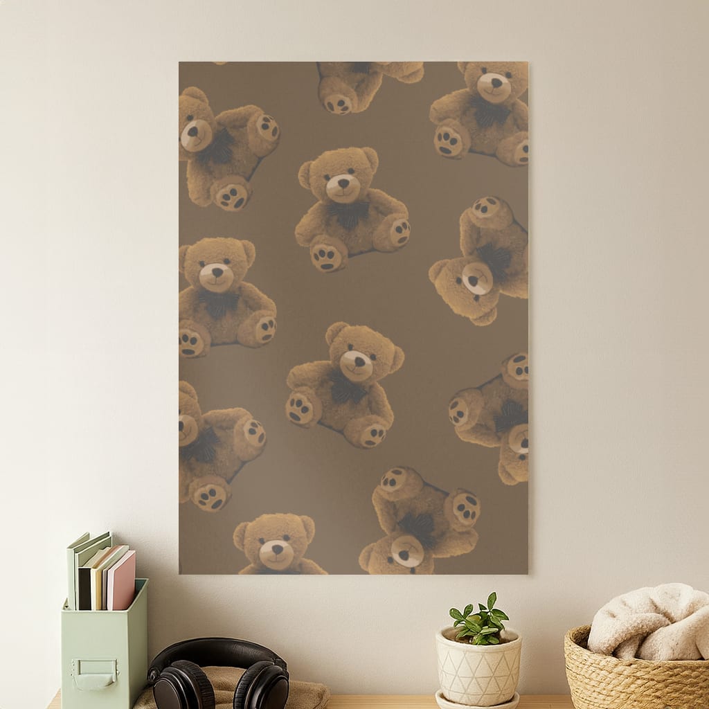 Cute Brown Bear Pattern Poster