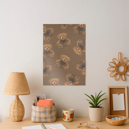 Cute Brown Bear Pattern Art Print