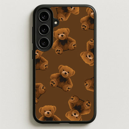 Cute Brown Bear Pattern Phone Case for Galaxy S25FE