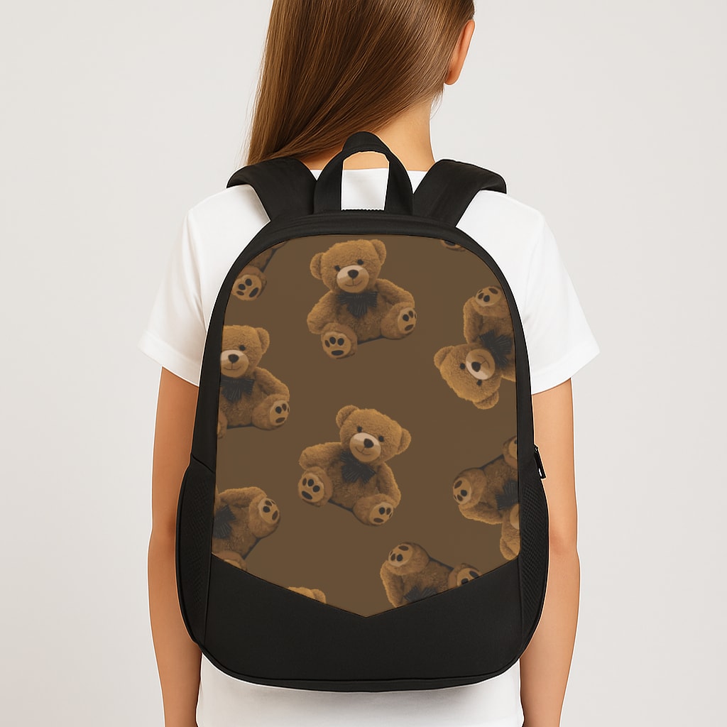 Cute Brown Bear Pattern Backpack