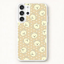 Cream Teddy Bears And Dots Pattern Phone Case for Galaxy S26 Ultra