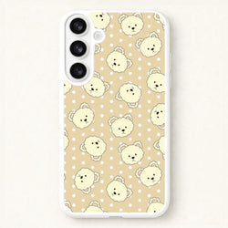 Cream Teddy Bears And Dots Pattern Phone Case for Galaxy S26 Plus