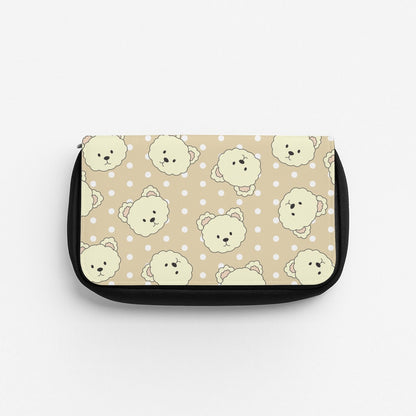 Cream Teddy Bears And Dots Pattern Pencil Case