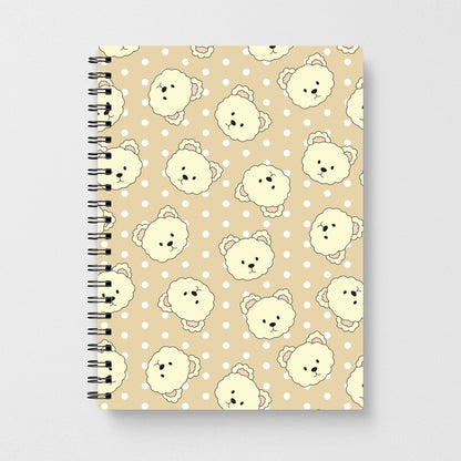 Cream Teddy Bears And Dots Pattern Notebook