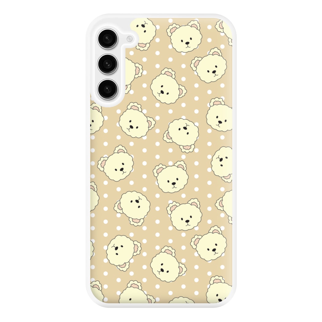 Cream Teddy Bears And Dots Pattern Phone Case for Galaxy S23FE