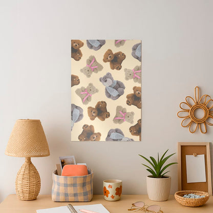 Assortment Of Teddies Pattern Art Print