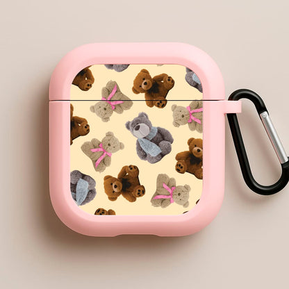 Assortment Of Teddies Pattern Pink AirPods Case
