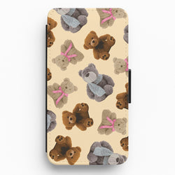 Assortment Of Teddies Pattern Flip / Wallet Phone Case