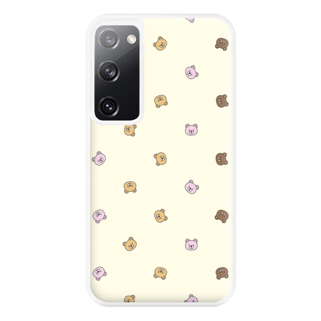 Miniature Teddy Bear Faces Pattern Phone Case for Galaxy S20