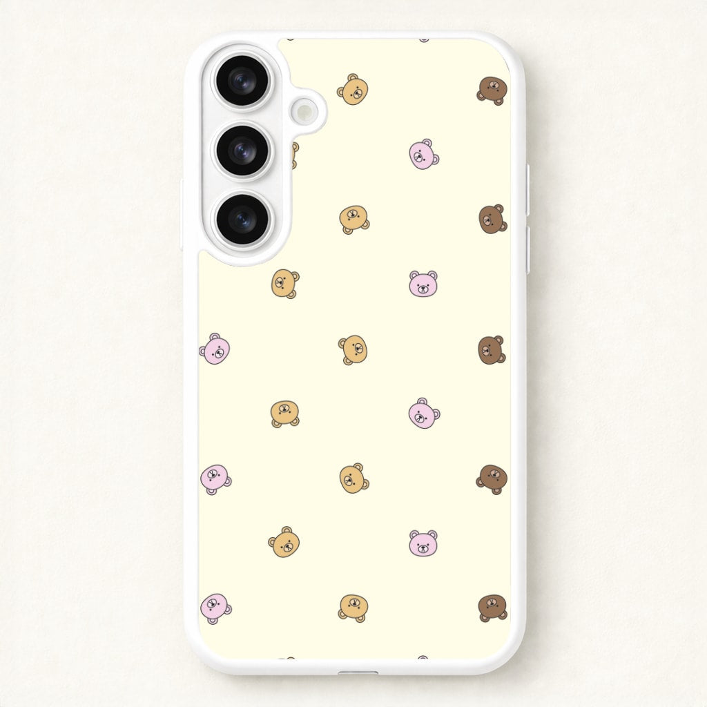Miniature Teddy Bear Faces Pattern Phone Case for Galaxy S26 Plus