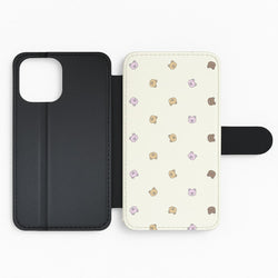 Miniature Teddy Bear Faces Pattern Flip Phone Case