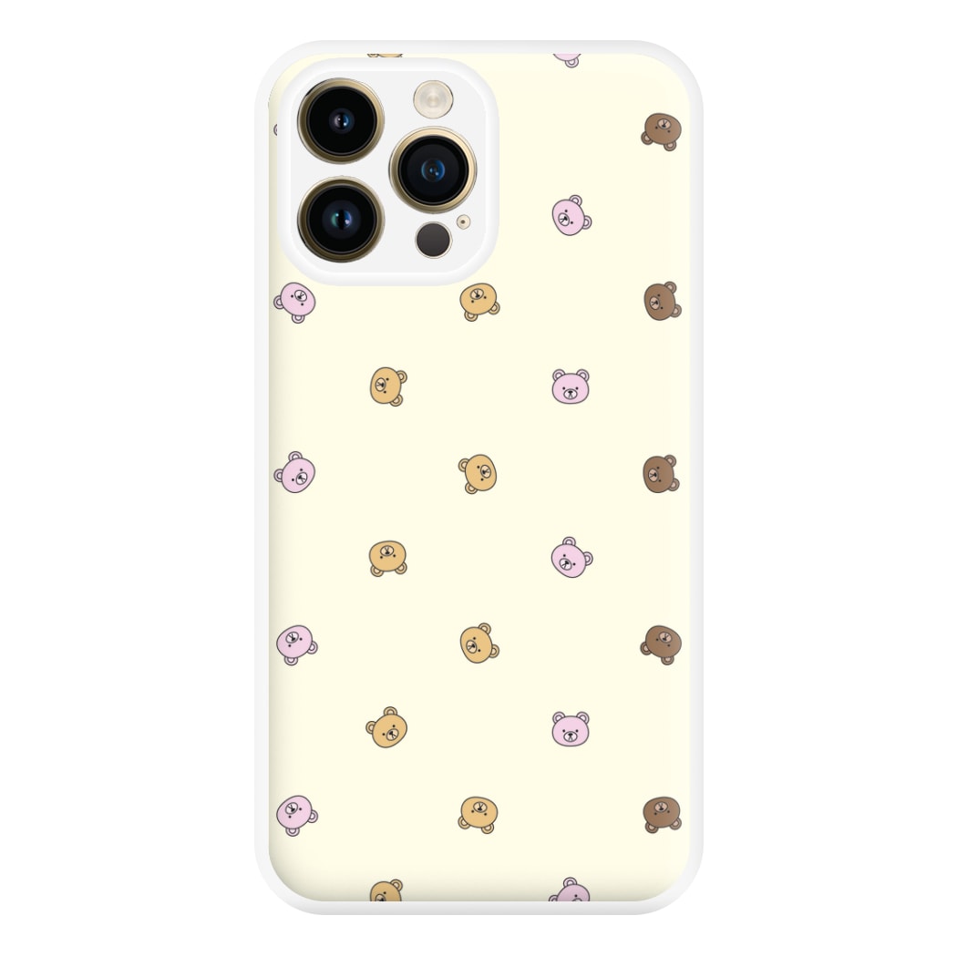 Miniature Teddy Bear Faces Pattern Phone Case for iPhone 14 Pro Max