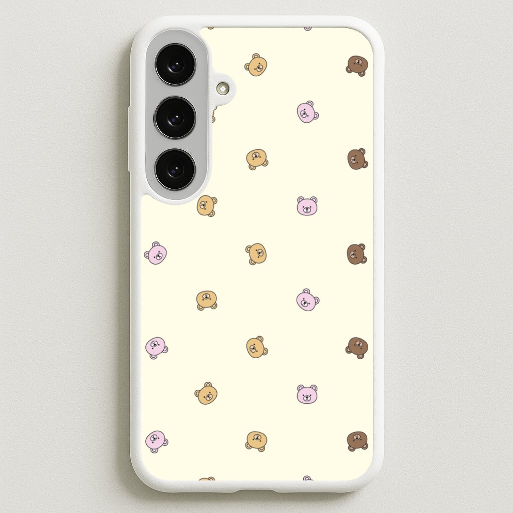 Miniature Teddy Bear Faces Pattern Phone Case for Galaxy S25FE